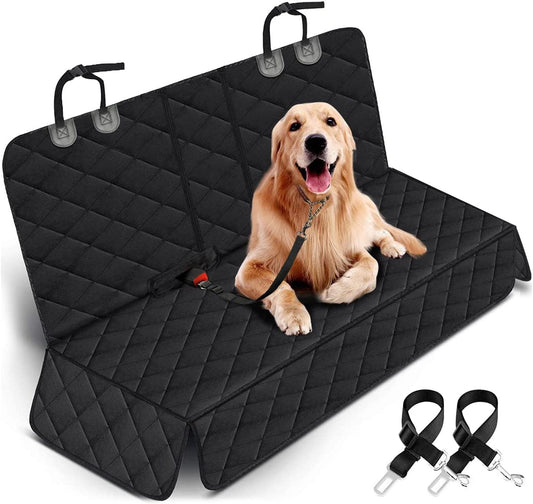 Waterproof Dog Car Seat Cover - Non-Slip Back Seat Protector for Pets, Compatible with Most Cars, Trucks, and SUVs - Black
